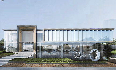 Modern Sales Office Building 3d model