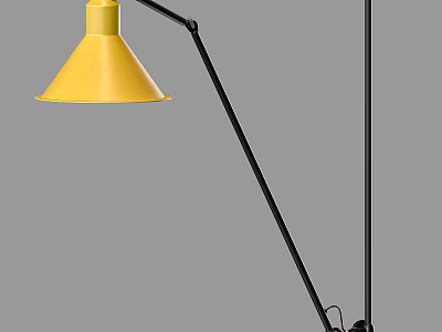 Modern Style Wall Lamp With Yellow Lampshade And Black Adjustable Arm 3d model