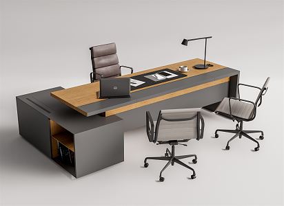 modern office desk and chair 3d model