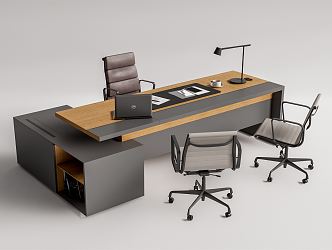 modern office desk and chair 3d model