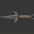 Decorative Dagger With Sharp Fish Fin Blade Copper Handle Intricate Patterns And Ring Pommel