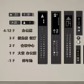 Modern elevator switch elevator button control panel elevator button 3d model