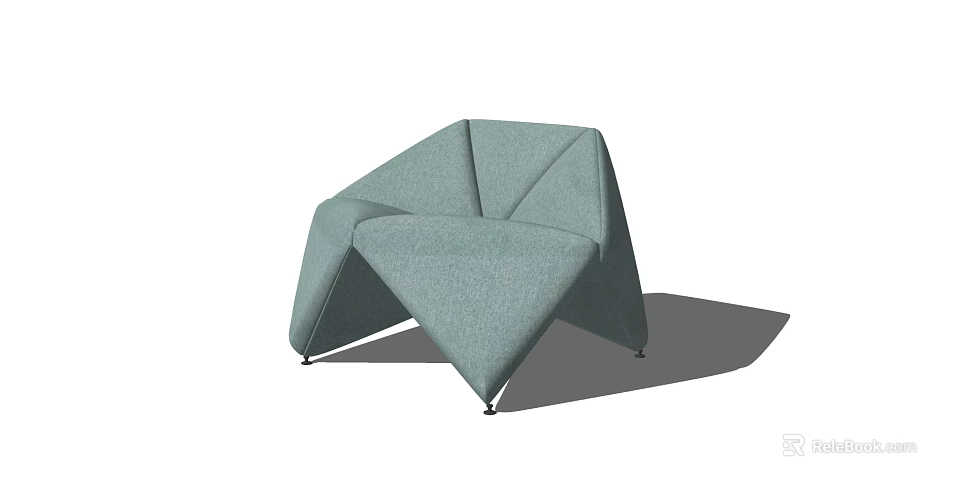 Light Green Single Sofa With Geometric Design Fabric Upholstery And Modern Look 3d model 