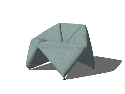 Light Green Single Sofa With Geometric Design Fabric Upholstery And Modern Look 3d model