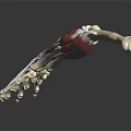 Detailed Anatomical Arm Skeleton with Muscles Displayed on Black Background