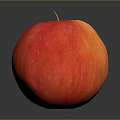 Fresh Red Apple With Shiny Surface On Black Background And Reflection