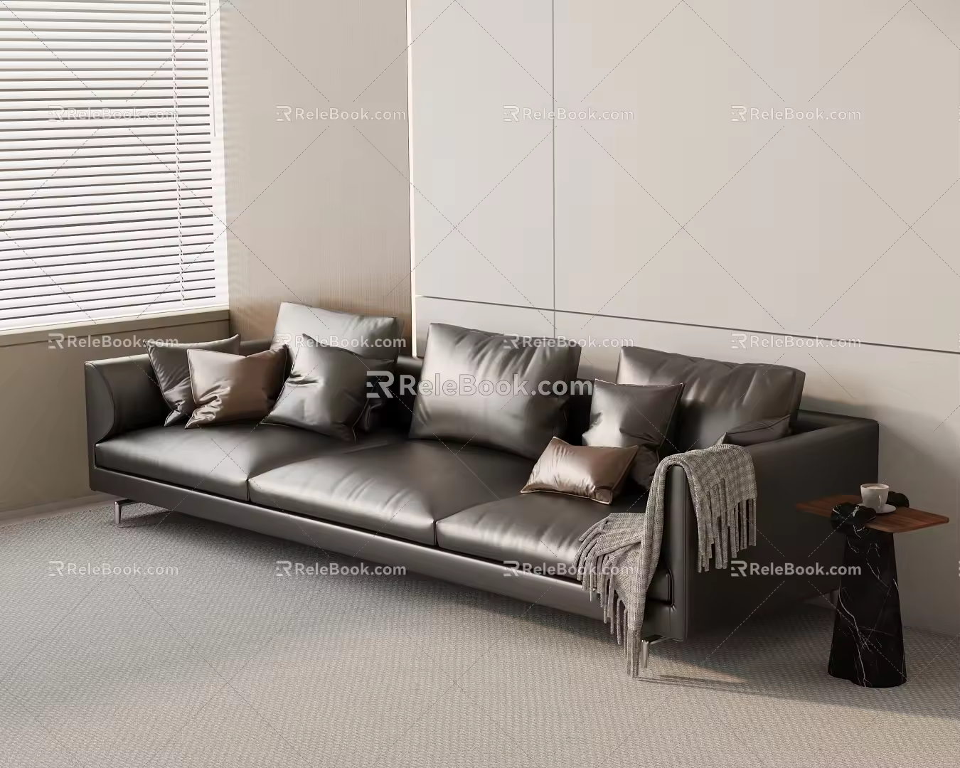 Three-seat sofa 3d model