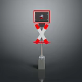 Railroad Crossing Signal Structure With Red Barrier And Warning Light Design