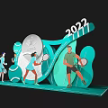 2022 Tennis Themed Photo Spot With Players Rackets Balls And Decorations