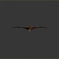 Red Pterosaur Creature With Large Wings Long Tail And Pointed End Flying