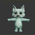 Cute White Cartoon Game Movie Character With Big Eyes Red Nose And Open Arms