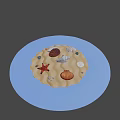Natural Beach Sand Scene With Colorful Starfish Various Seashells And Stones