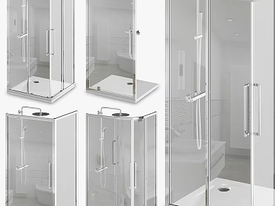 Shower Sauna Enclosures In Modern Transparent Glass With Various Designs And Doors 3d model