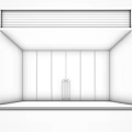 Modern Storefront Facade Design with Glass Doors White Black and Interior Display Sofa Table 3d model