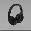 Over Ear Headphones Electronic Device Featuring Modern Black And Burgundy Design With Soft Ear Cushions