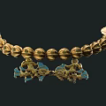 Exquisite Gold Jewelry Necklace With Turquoise Accents Intricate Carved Beads And Decorative Pendant