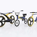 Modern Blue And Yellow Concept Bicycles With Unique Frames And Wheels