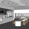 Modern Milk Tea Shop Interior With Stylish Counter Cozy Seating And Bright Lighting