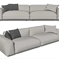 Modern double sofa multiplayer sofa 3d model