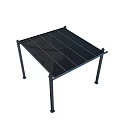 Black Outdoor Canopy With Sturdy Metal Frame And Grid Top Structure 3d model