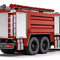 Red KAMAZ Heavy Duty Fire Truck With Ladder And Firefighting Equipment