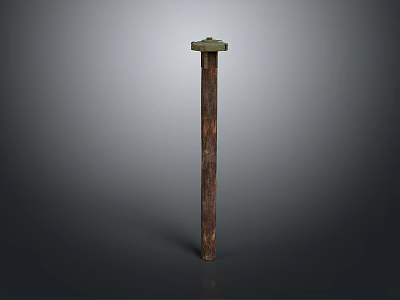 Wooden Floor Lamp Combination With Green Square Top For Home Decor 3d model