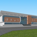 Modern Gymnasium Building Gymnasium Appearance 3d model