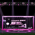 Modern Dance Stage With Neon Lighting And Performance Area Setup Design 3d model
