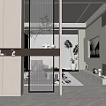 Modern porch porch partition 3d model