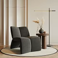 Middle Ancient Style Single Sofa Side Carpet Jewelry Floor Lamp 3d model