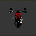 Modern Red Cruiser Motorcycle with Black Seat Shiny Wheels and Reflective Surface