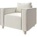 Modern Light Colored Sofa Set With Two Seater Armchair And Ottoman 3d model