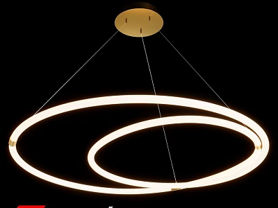 Modern Circular Ring Pendant Light With Illuminated LED Strip For Contemporary Spaces 3d model