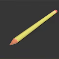 Yellow Wooden Pencil With Sharpened Tip And Pink Eraser Stationery Item