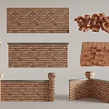 Traditional Brick Architectural Components With Wall Panels Pillars Stacks And Decorative Corners 3d model