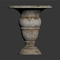 Decorative Stone Pedestal With Round Top And Tiered Rustic Base Design
