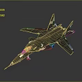 Modern Military Fighter Jet 3D Model With Dark Paint Scheme And Aerodynamic Wings