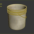 Practical White Sturdy Household Bucket With Metal Handle For Daily Use