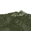 Natural Garden Landscape With Mountainous Terrain Rocky Outcrops And Snow Capped Peaks