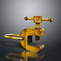 Rusty Yellow Clamp Hardware Tool with Durable Build for Secure Holding Applications