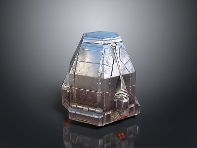 Modern Metallic Household Decorative Box With Shiny Geometric Surface And Sleek Design 3d model