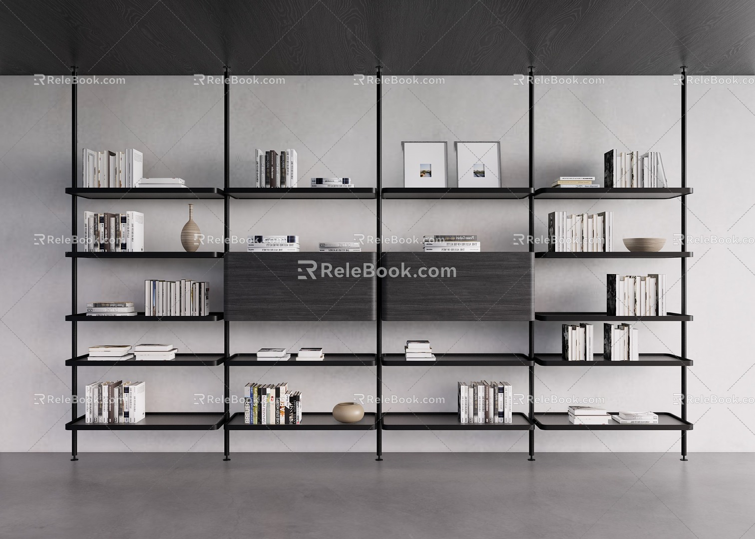 Modern Bookshelf Bookcase 3d model