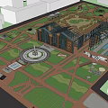 Commercial Complex with Steel Structure Red Brick Facade and Multi Level Walkways