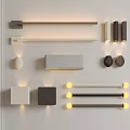 Modern Wall Lamps With Various Designs Including Rectangular Square And Cylindrical Shapes 3d model