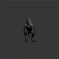Realistic 3D Dinosaur Model With Vibrant Blue Yellow Brown Colors And Detailed Skin Texture