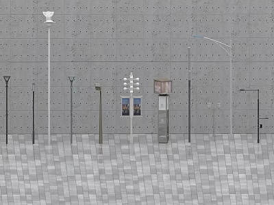 Various Modern Outdoor Lights for Street Garden and Public Spaces Design 3d model