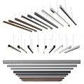 Modern Contemporary Pendant Lights With Wooden Gray White Long Strip Designs For Home