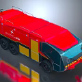The image provided focuses on a fire truck with no animal elements, so it's impossible to generate an animal-themed title based on the picture's key information. Please check the image content and try again.