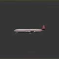 Sleek White Airplane Model with Red Nose Tail on Dark Background 3d model