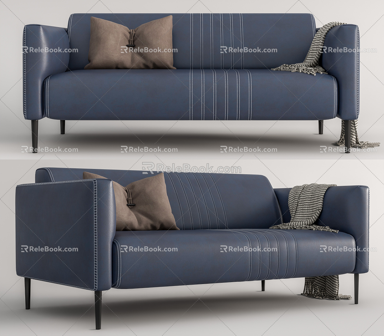 Leather double sofa Modern double sofa 3d model